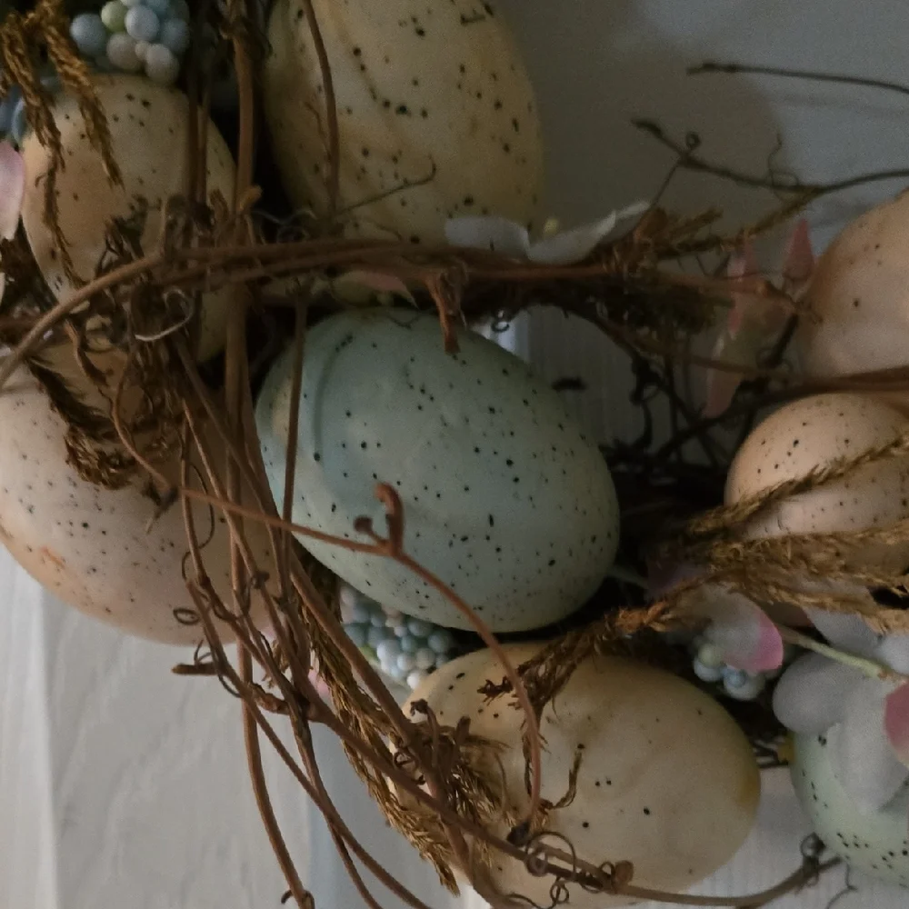 Easter Egg Wreath with Pastel Accents, **Blemish